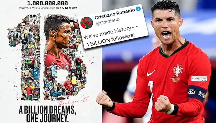 Cristiano Ronaldo Makes Social Media History With 1 Billion Followers